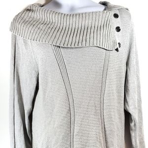 Tunic length shimmer sweater